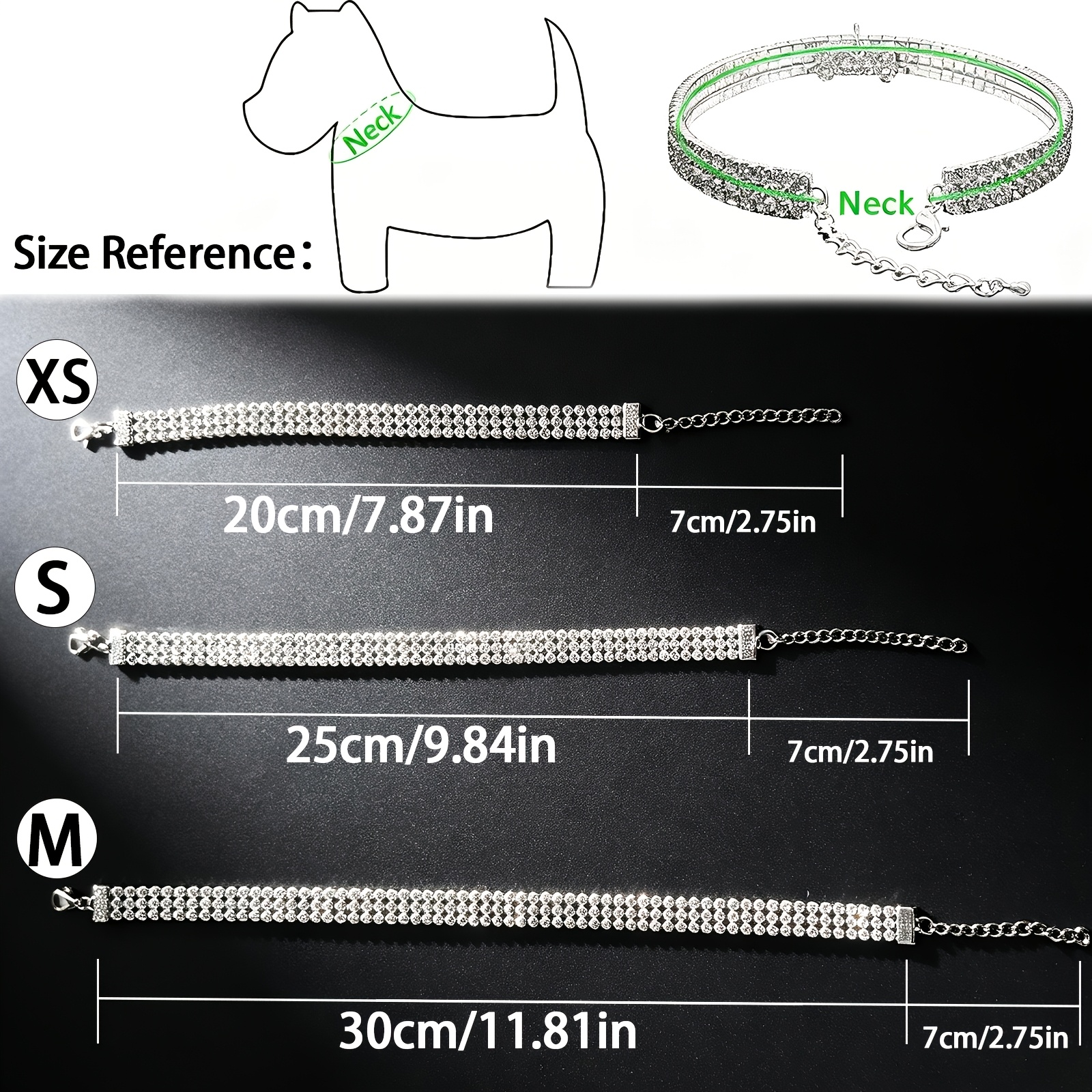 Rhinestone Bow Pet Collar with Adjustable Length