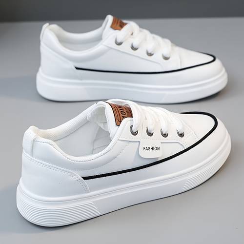 womens sports outdoor trends fashion leisure thick soled lace up low top comfortable and versatile for board with leather college style womens suitable for walking lightweight