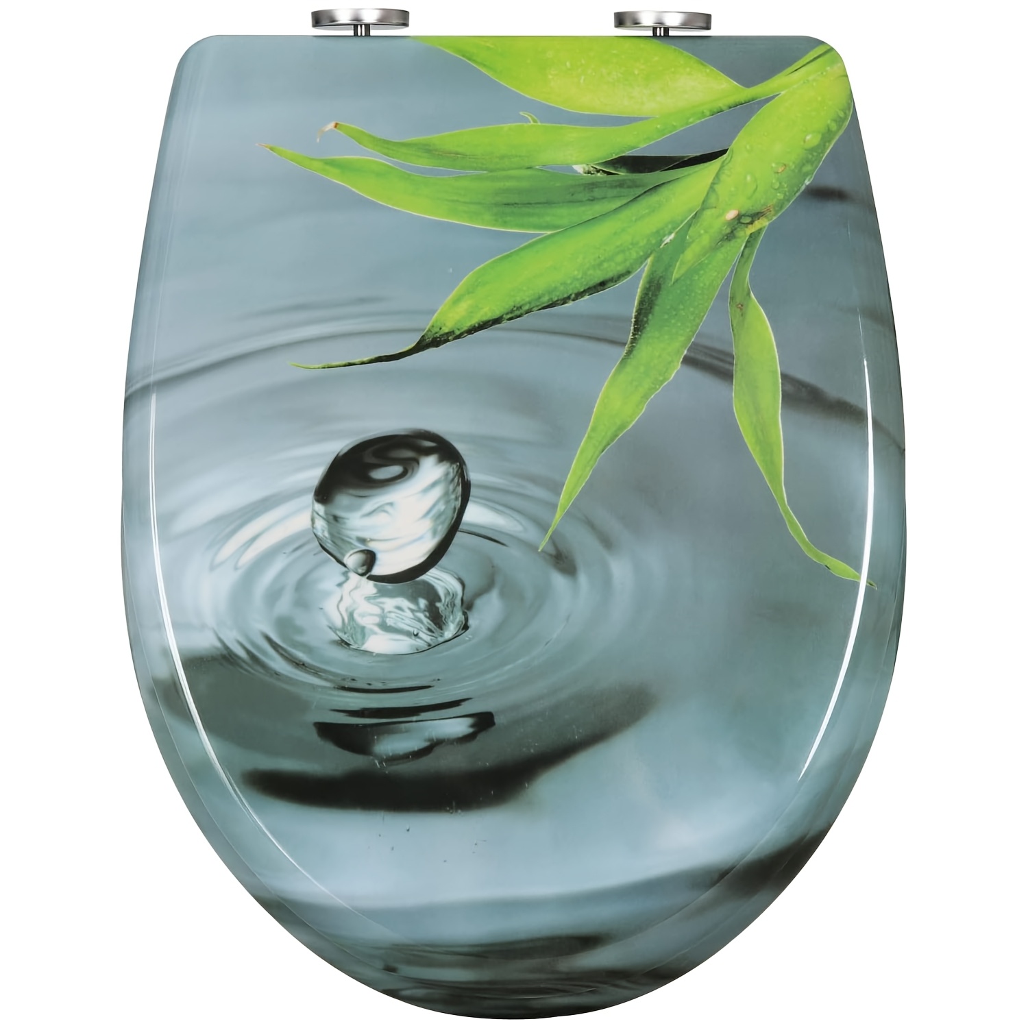 1pc Toilet Seat With Mechanism, Toilet Seat Motif, Toilet Lid Release Function, Made Of , O Shape, Light , Load Capacity: 175kg, Easy To Clean And Install