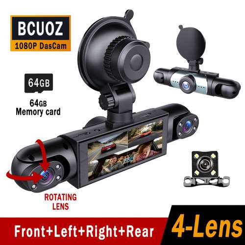 4" 1080P Dual Lens Dash Cam – Front And Rear Car DVR Recorder With Night Vision