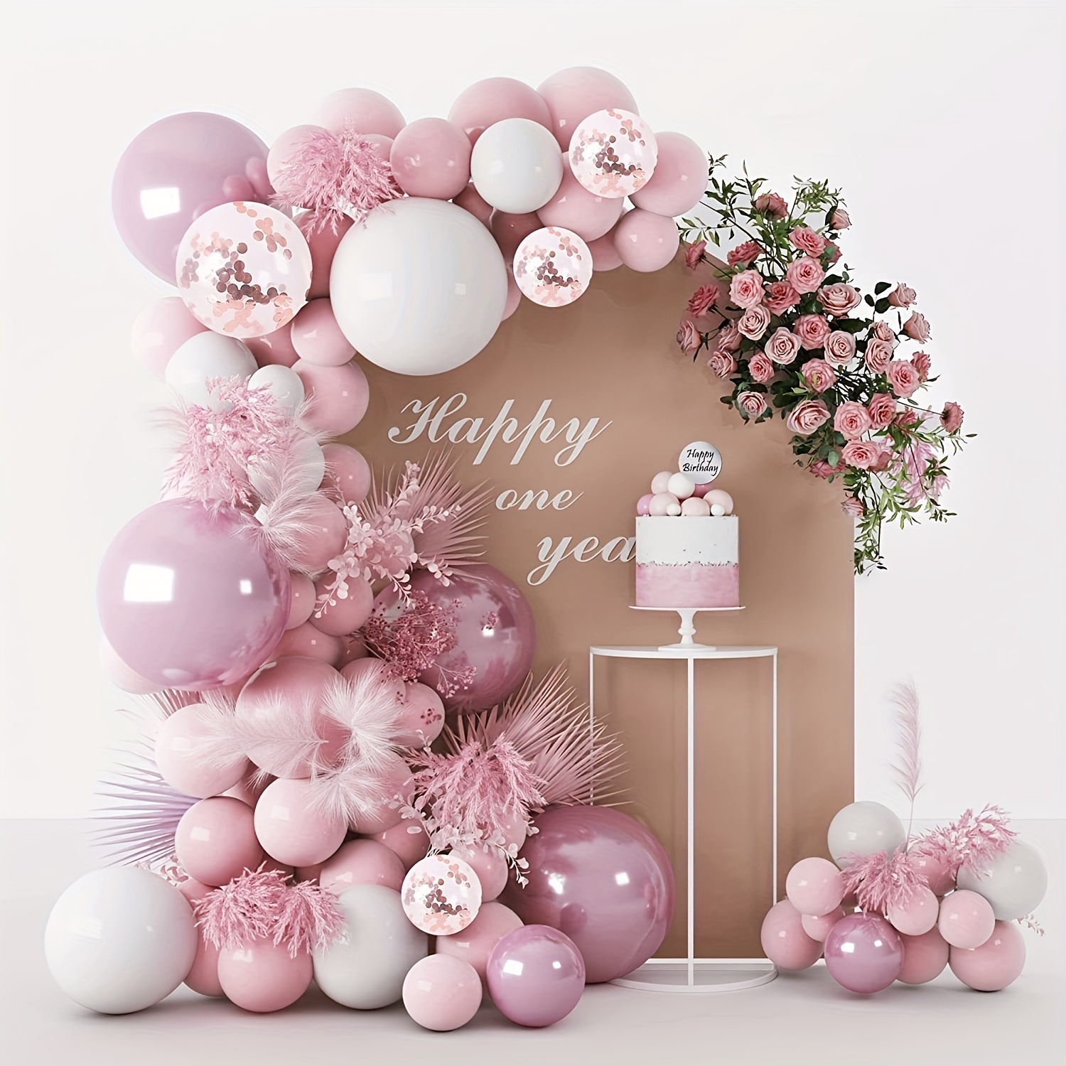 

137pcs Pink, White & Lavender Latex Balloon Set - Universal Celebration Kit For Birthdays, Weddings, Bridal Showers, Anniversaries & More - Non-electric, Multicomponent Party Decor For All Ages