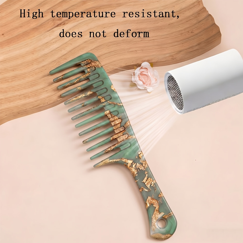 TEMU Brosse à Cheveux Démêlante à Dents Larges à Motif pour Cheveux - Utilisation à Sec/Mouillé, Masseur de Cuir avec Poils en Plastique, à Dents