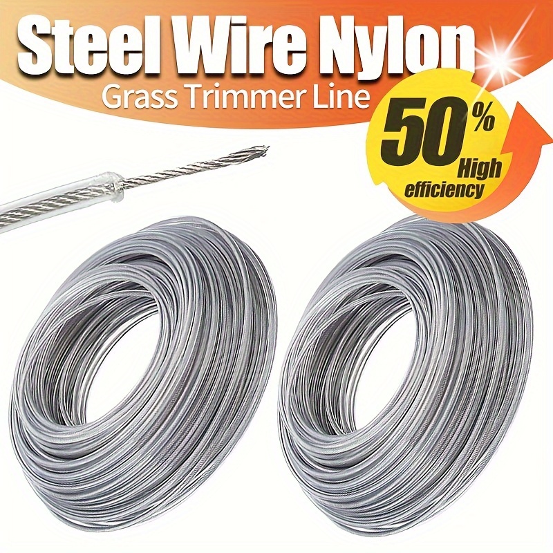 

Steel Wire Nylon Grass Trimmer Line, 0.118" Diameter, 32.8ft Length, Gasoline Driven Trimmer Head Replacement, Electric Trimmer Blade, Whacker Accessory, Gardening Tool