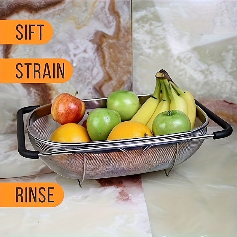 expandable stainless steel filter   mesh and drain basket suitable for vegetables and fruits kitchen essentials food safety filtered vegetables halloween gift