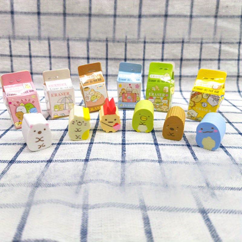 1 pezzo di cancelleria Kawaii Milk Box studente scuola forniture per  ufficio gomme per bambini per bambini regalo matita gomma da cancellare