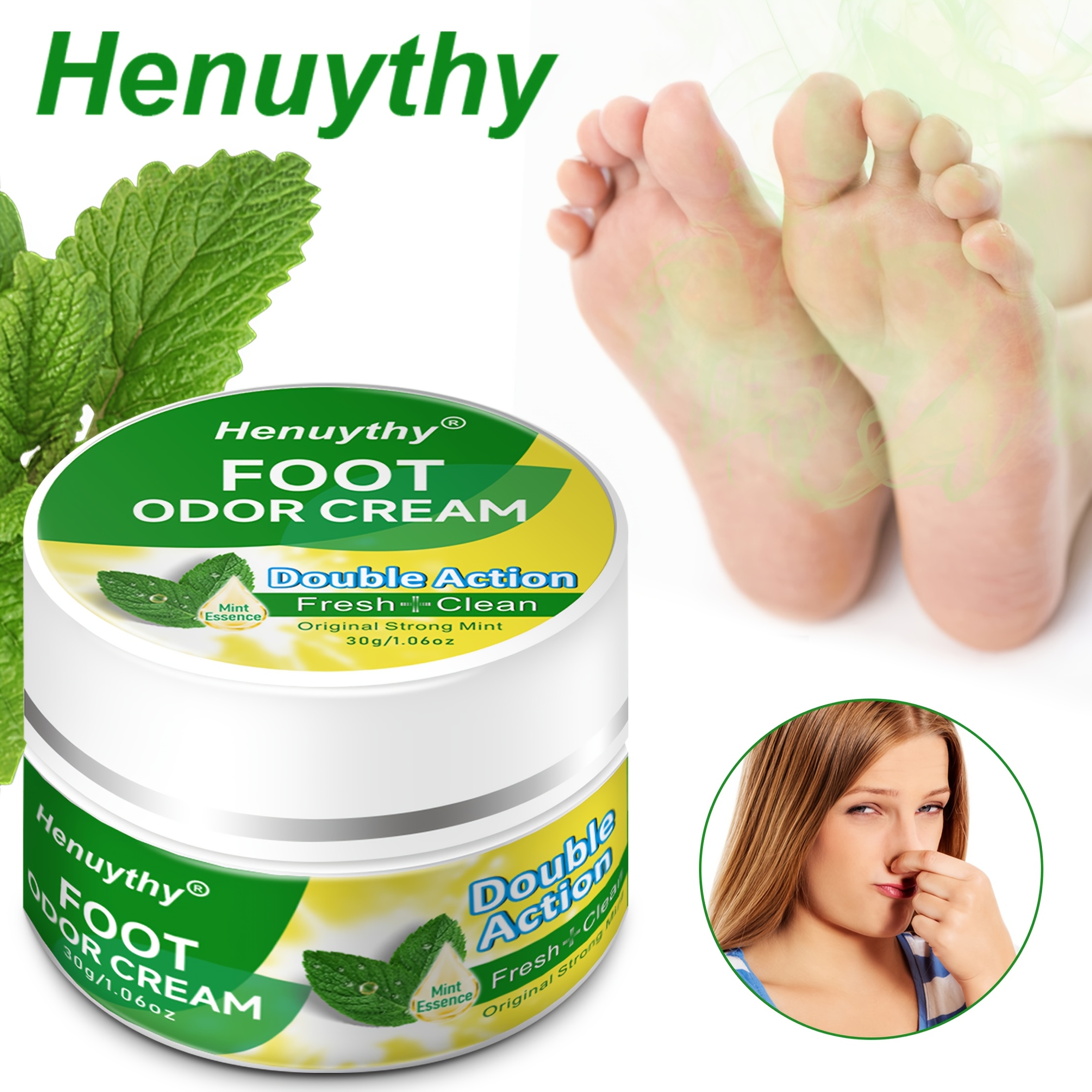 Foot Odor Cream With Natural Mint Extract - Foot Skins, Foot Sweat Odor Eliminator Cream, 72 Hours Odor Controls, Freshness - Foot Care Cream