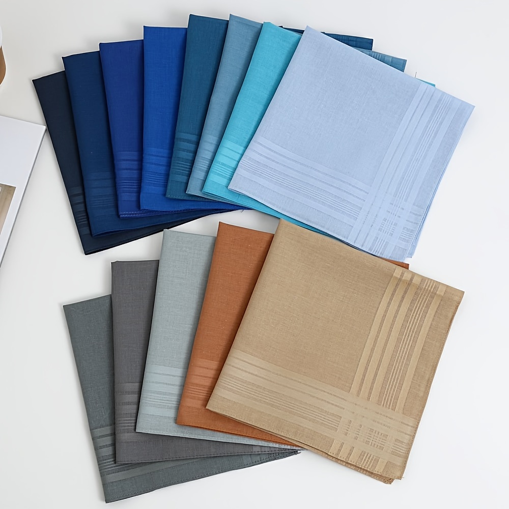 item picture set of   solid color pure cotton handkerchiefs soft and absorbent   wiping sweat ideal for weddings and as gifts suitable for outdoor activities