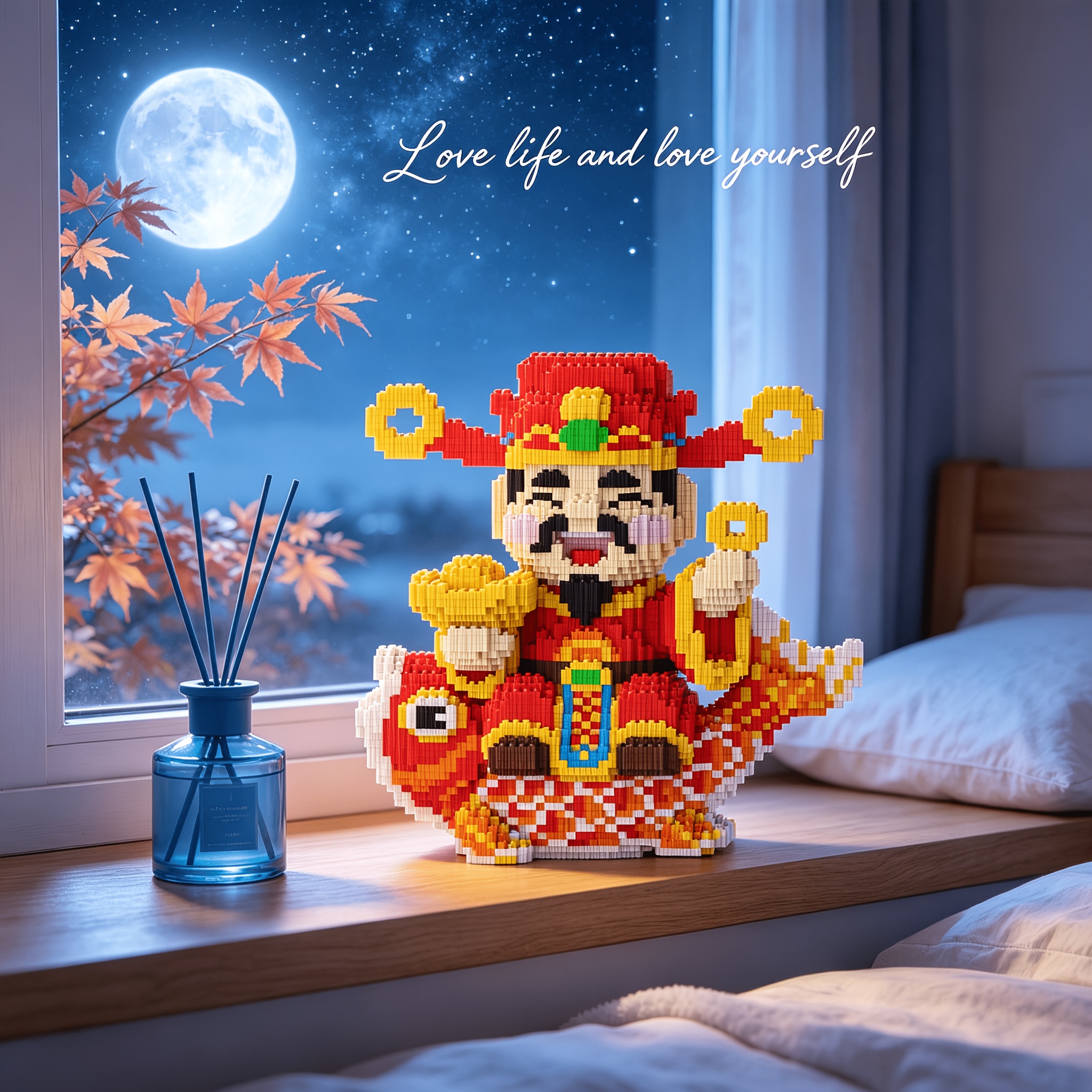 Koi God 3D Stereoscopic Building Block Ornament, Unique Decor
