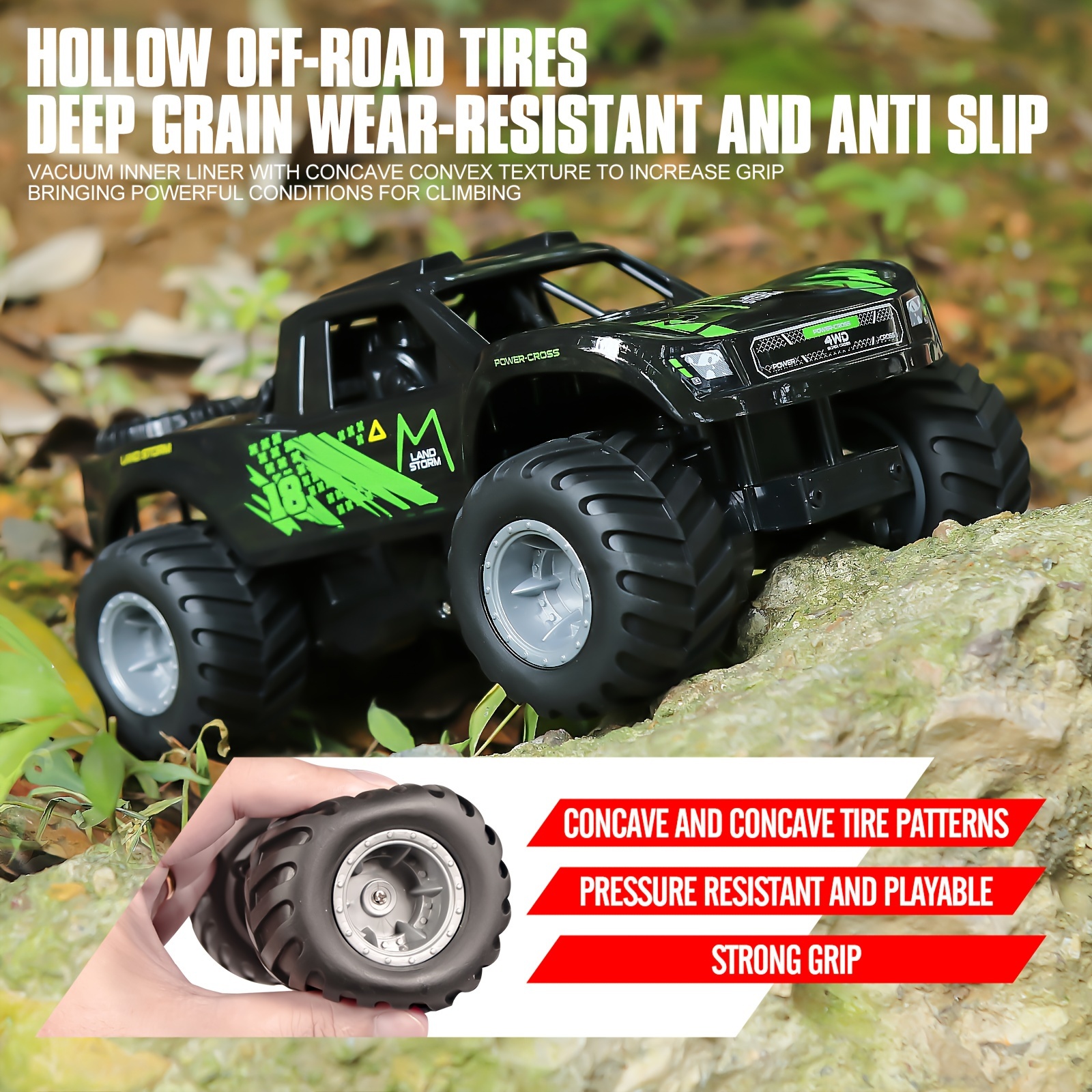 [6-1 RC Car] Amphibious 6-1 Remote-controlled Off-road Vehicle, High Horsepower Four-wheel Drive Climbing RC Car | Toy Racing Electric Toy Car, Old Boy Outdoor Toy Birthday Gift