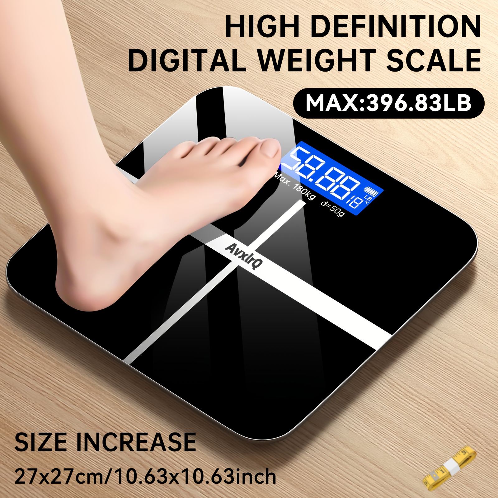 E-shop 396 Digitale Personenwaage mit LCD-Display & Temperaturanzeige, geeignet für KG/, hochpräzise Gewichtswaage mit Anzeige, Plattform zur Nutzung,