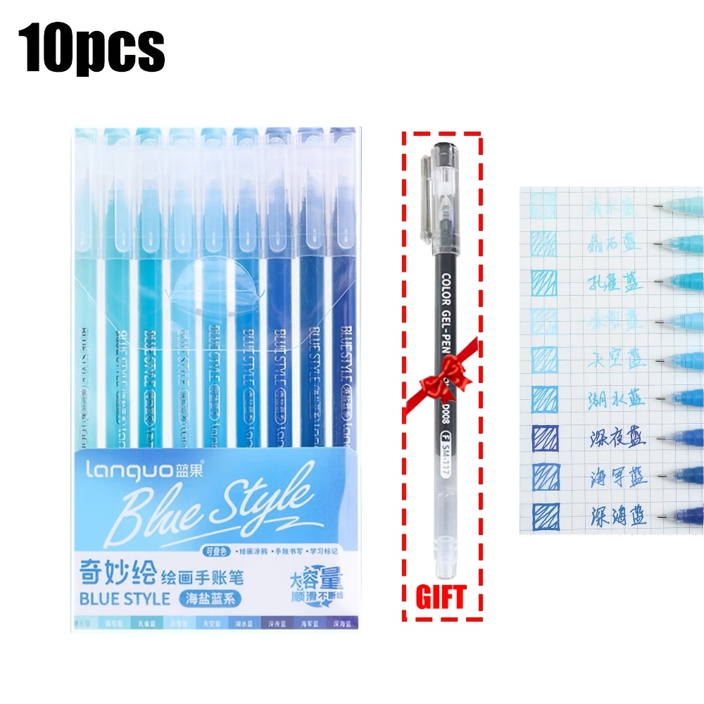 TEMU Languo 10pcs Drawing Gel Pen, 0.6/1.0mm Pen Tip Smooth Writing Colorful And Durable, Suitable For Graffiti, Drawing, Marking, Diary, Meeting