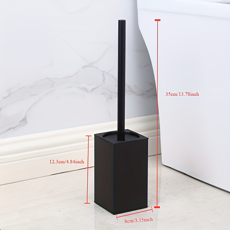 E-shop Eine stilvolle, schwarze, quadratische Toilettenbürste mit Wandhalterung - Langlebig, Dual-Use für Boden- und Wandmontage, inklusive Griff -
