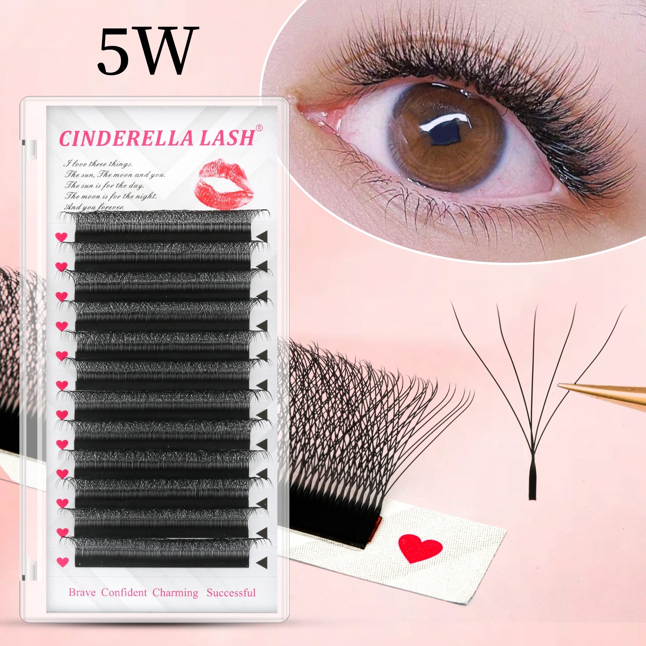 

Lash 5d W-shape Volume Eyelash Extensions - Natural, Soft & Lightweight Handcrafted Fans For Women | Reusable, D-, Mixed Lengths, Lash