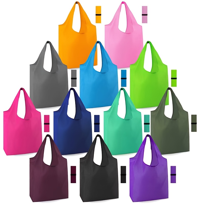 

10pcs Reusable Foldable Shopping Bags, Polyester Rectangular Tote Bags, , Stain & Fade Resistant, With No Components, For Groceries, Easter, Halloween, Hanukkah, Christmas, Thanksgiving