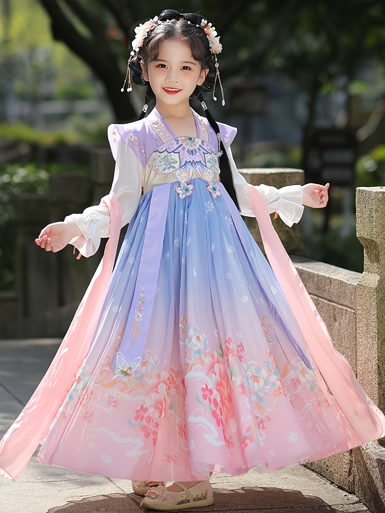 * Hanfu Girls' Dress Summer Ancient Style Chinese Style Tang Suit Ancient  Style * Autumn * Dress