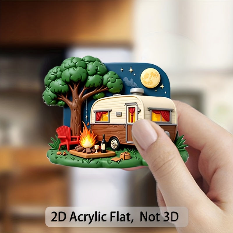 TEMU 1pc Retro Design Fridge Magnet, Acrylic Decor, Suitable For Fridge, Mailbox, Party Decoration - Kitchen, Dining Room, Office Decor - Vintage