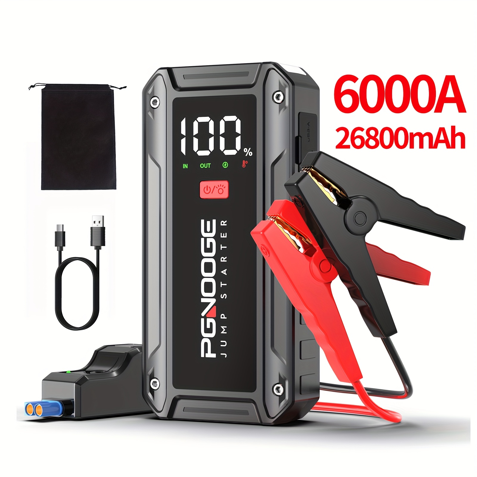 TEMU Car Jump Starter, Car Battery Booster Jump Starter, Car Jump Starter Power Bank, Car Starter, Portable Battery Jump Starter Pack, Jump Starter