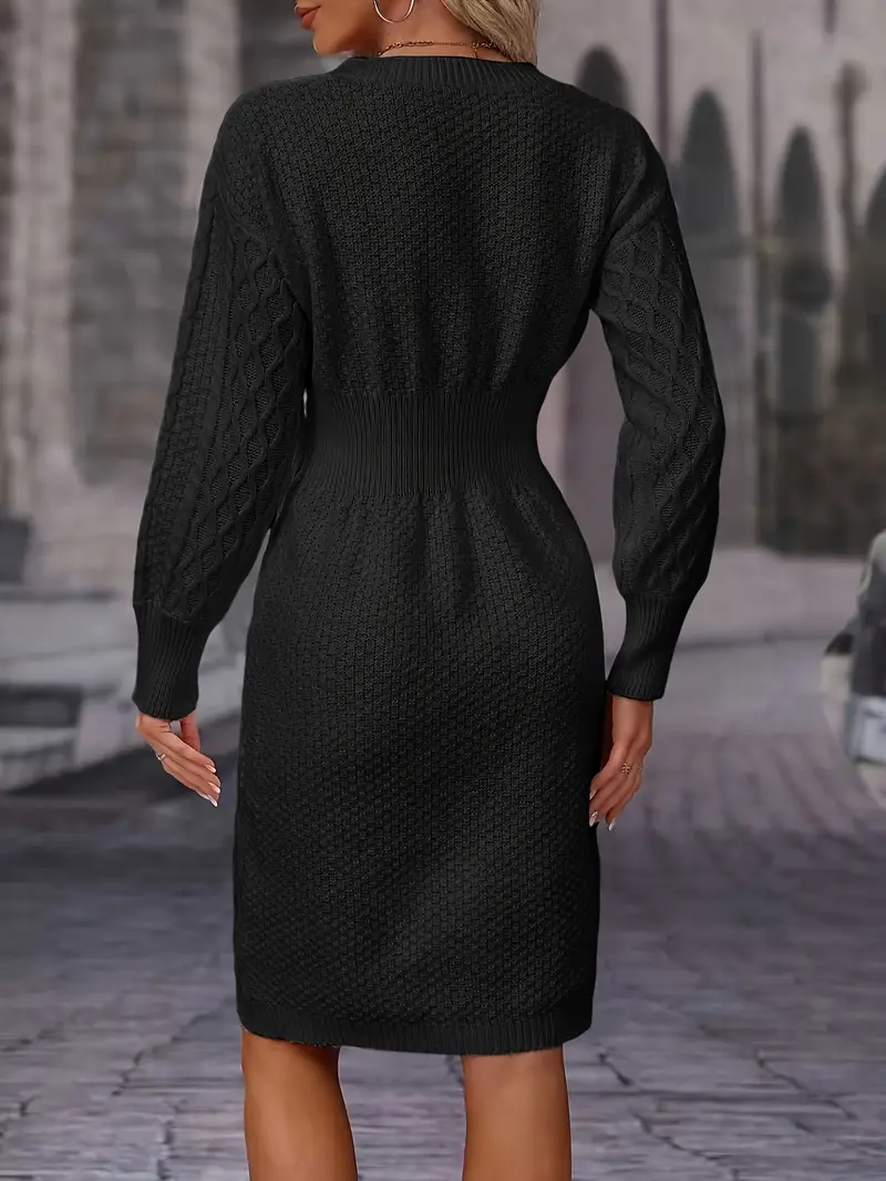 autumn winter new womens elegant dress long sleeved v - Temu autumn winter new womens elegant dress long sleeved v - Temu