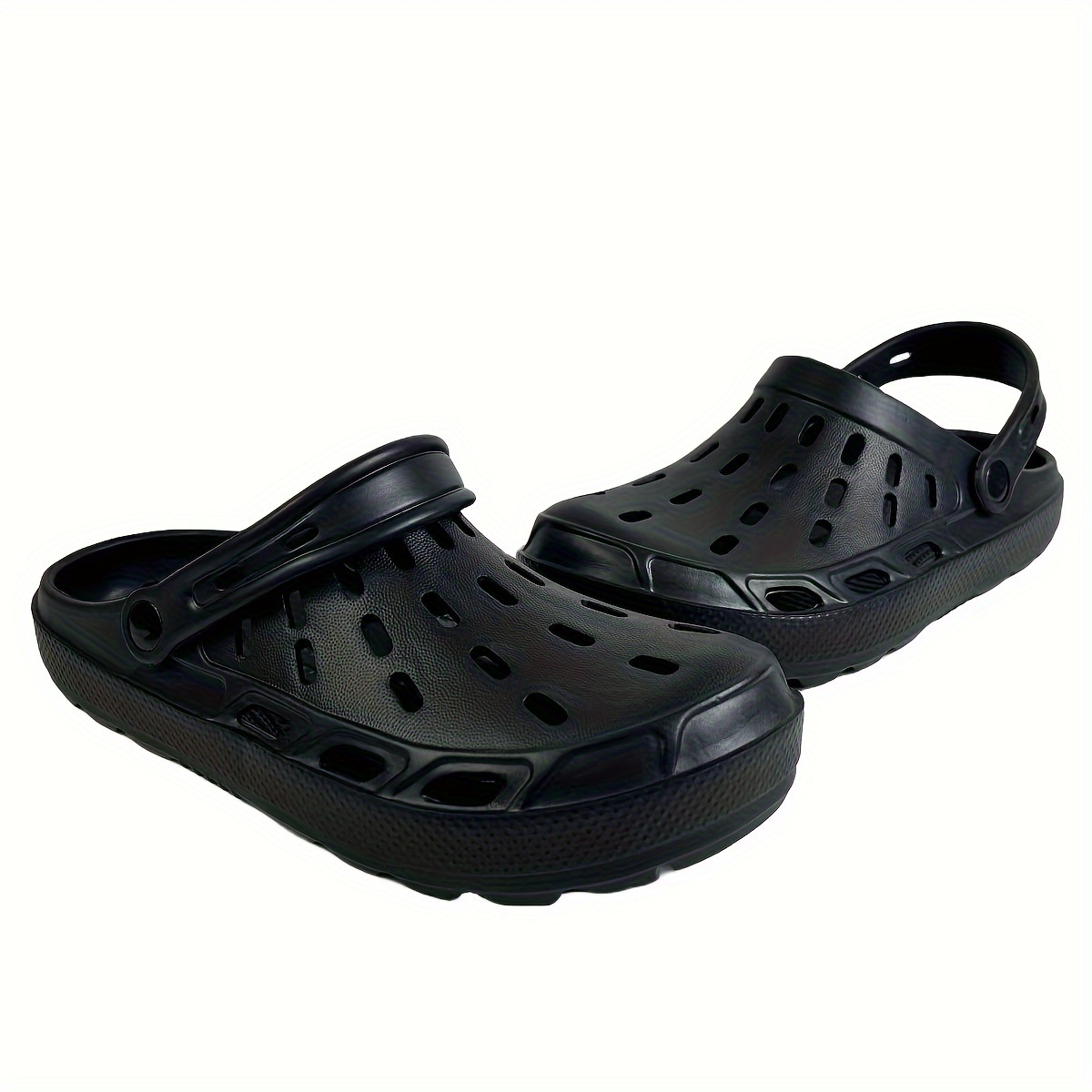 mens casual solid color closed toe slip on platform eva clogs outdoor anti skid hollow out multi functional shoes