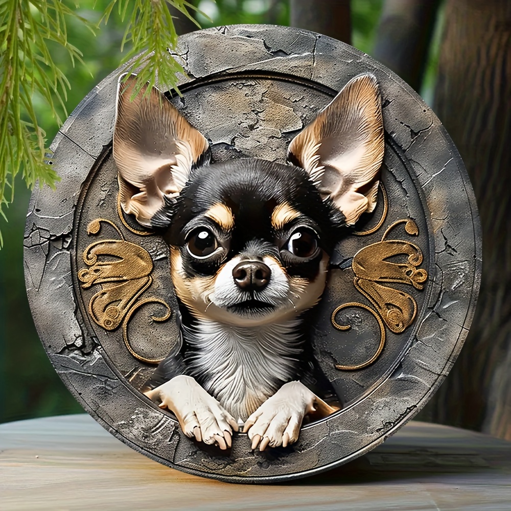 

Chihuahua Welcome Sign - 1 Pc, 3d Effect Aluminum Yard Sign 8x8 Inches, Wall Hanging Decorative Plaque For Porch, Garden, Outdoor - Durable, No Fading, Multipurpose Use, Easy Mount