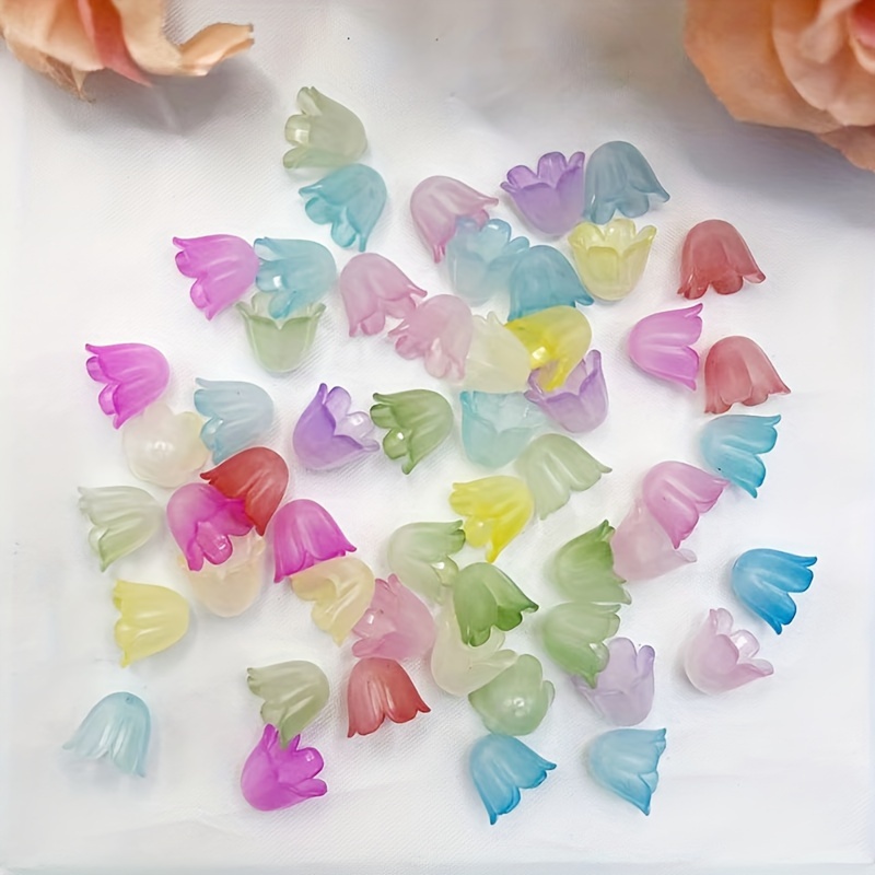 Image of 100pcs Lily Of The Valley Flower Style Bracelet Loose Beads Handmade Material Clothing Additions