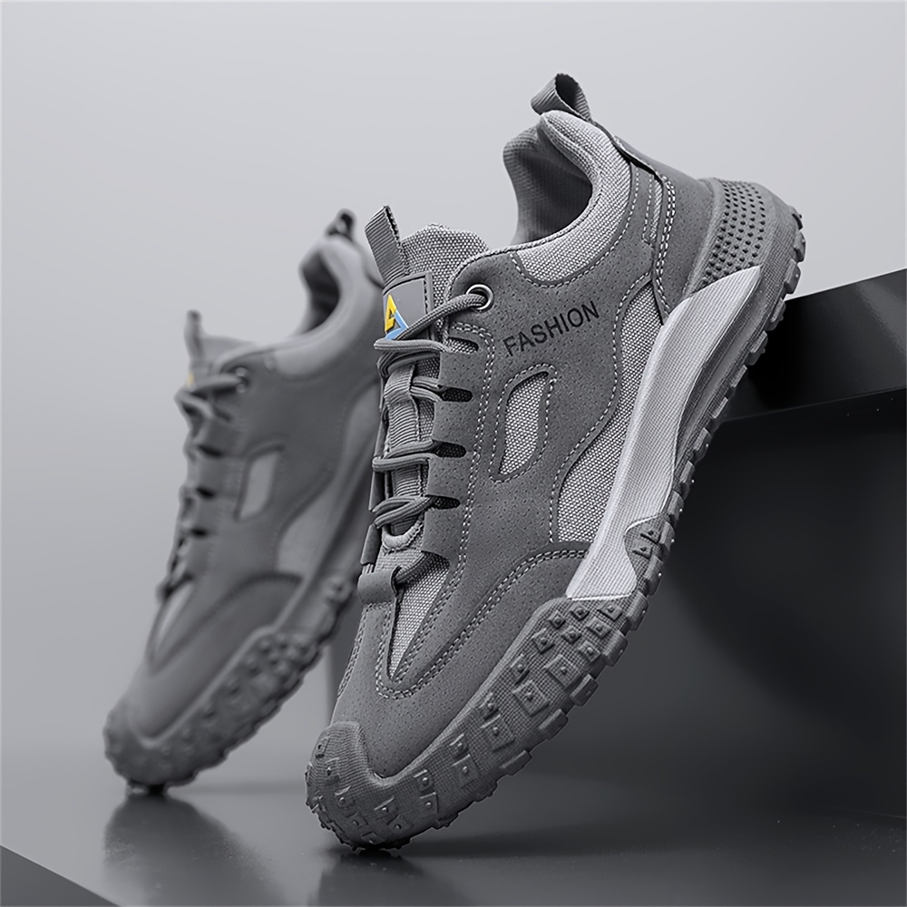 Men's New Fashion Trend Sneakers with Upper, Lace-Up Design, Durable Sole, Comfortable and Wear-Resistant, Suitable for Outdoor Hiking, Work, Sports, and Casual Wear