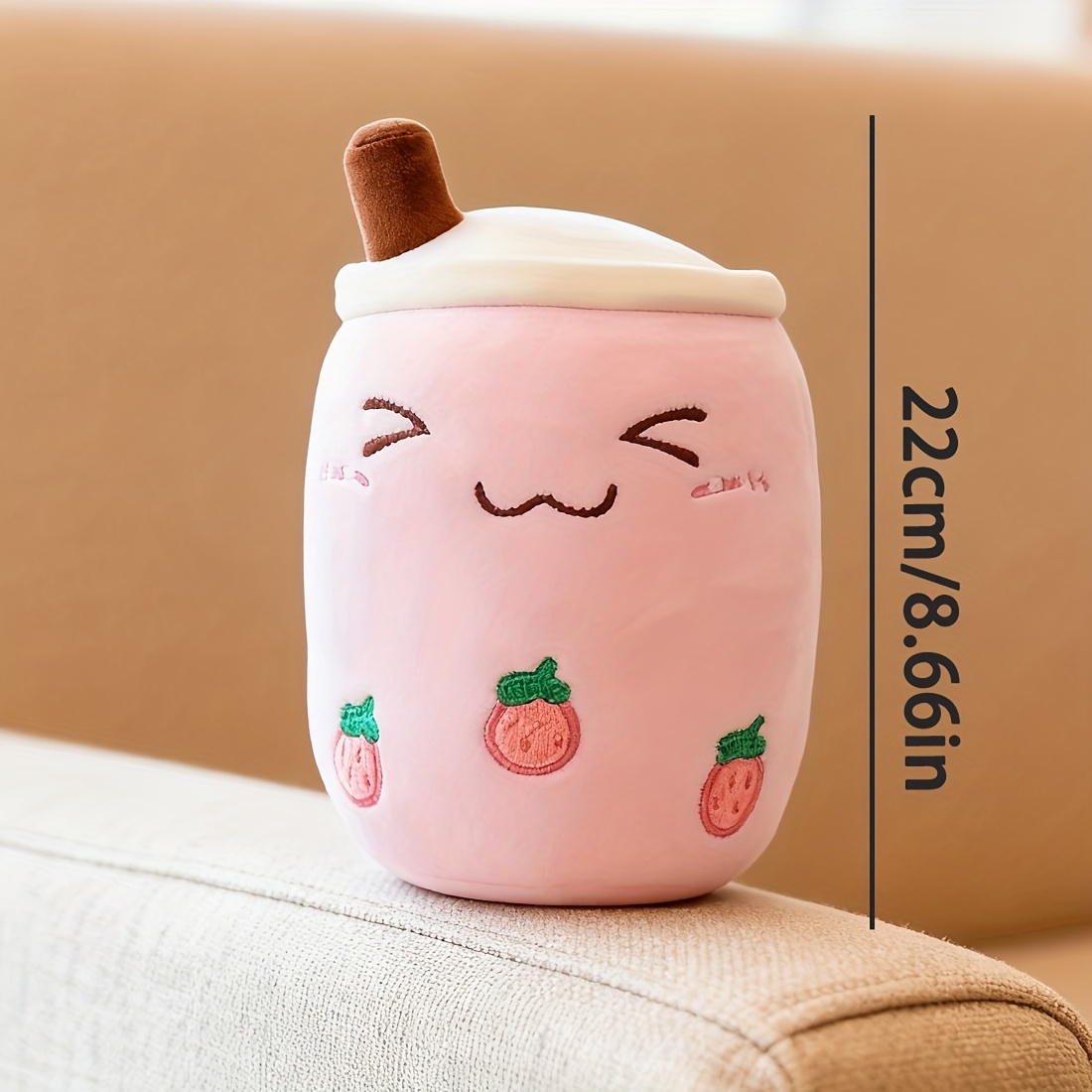 Kawaii Bubble Tea Cup Plush Toy, Cute Soft Stuffed Animal