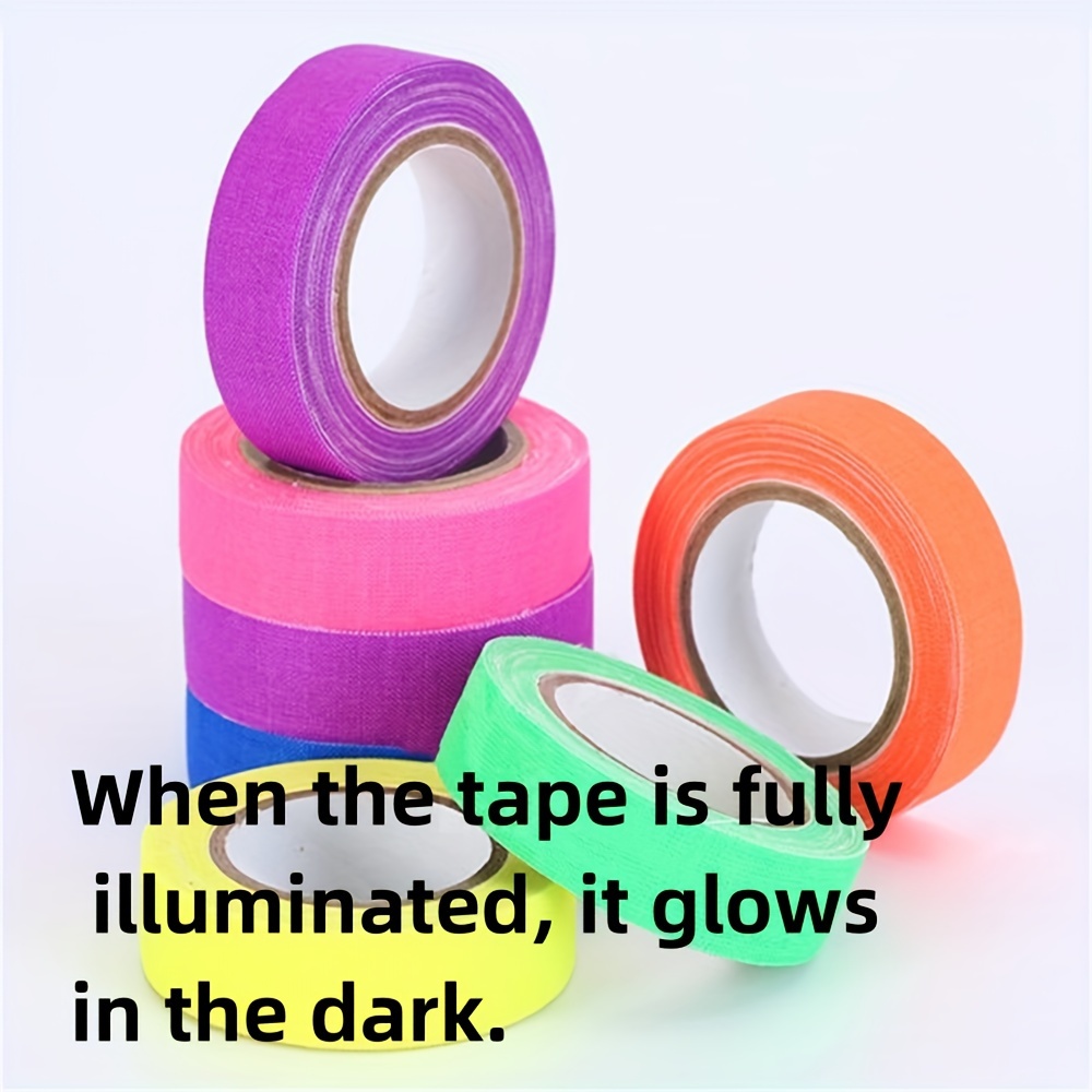 glow in the reactive tape 0 5 x 30ft high adhesion fluorescent neon party favors multi purpose colorful glowing fabric tape for room decor waterproof cotton cloth tape for crafts photography magic shows details 0