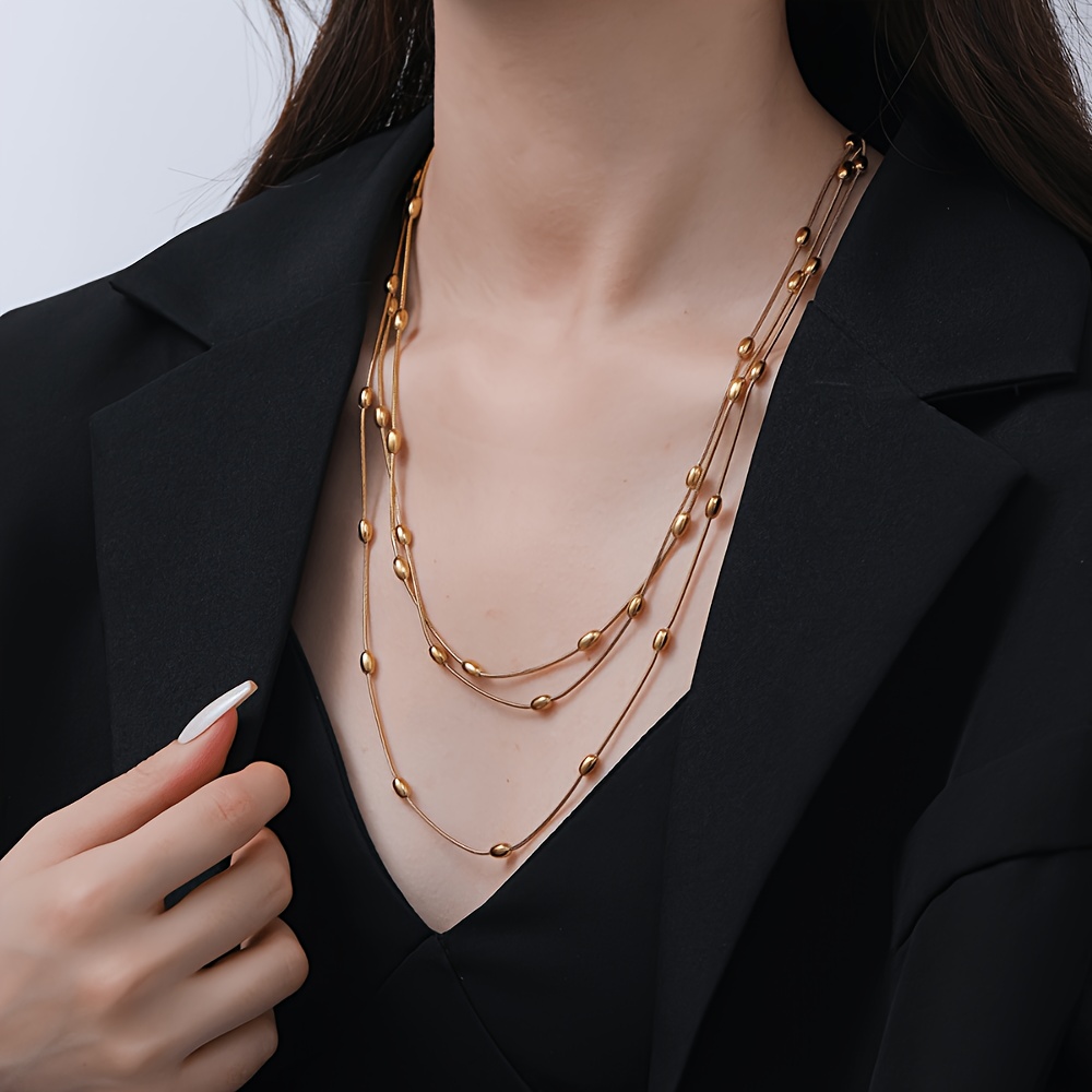 Women's Three-layer Layered Collarbone Chain Necklace, Vintage Style
