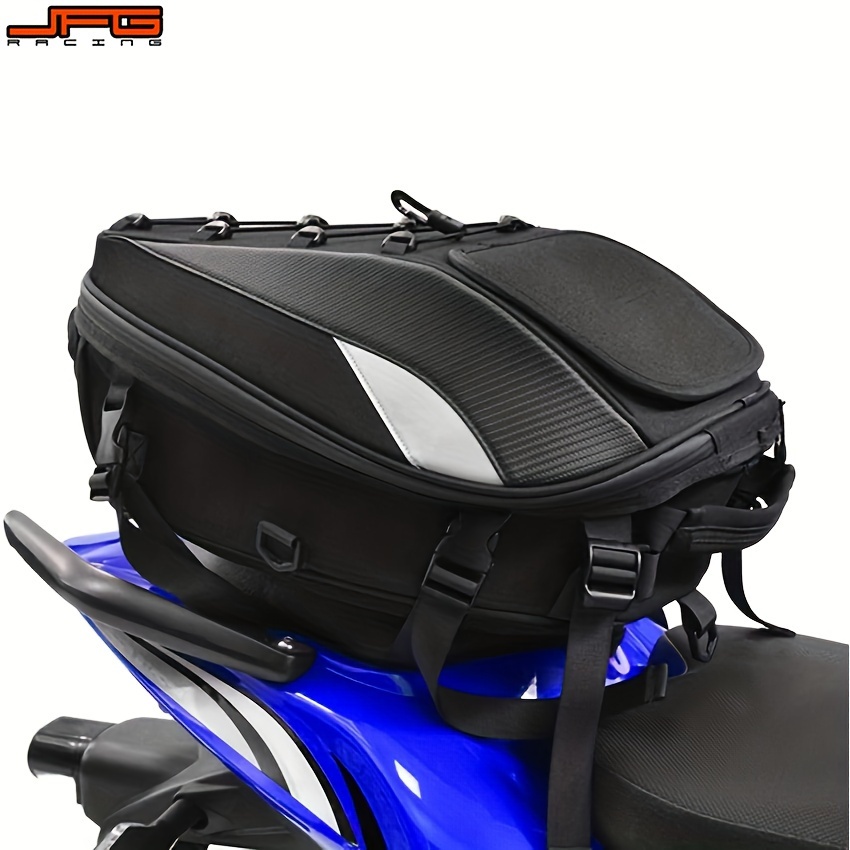 

Upgrade Your Motorcycle With A Waterproof Dual-use Backpack & Seat Bag - Perfect For Storing Helmets & Luggage!