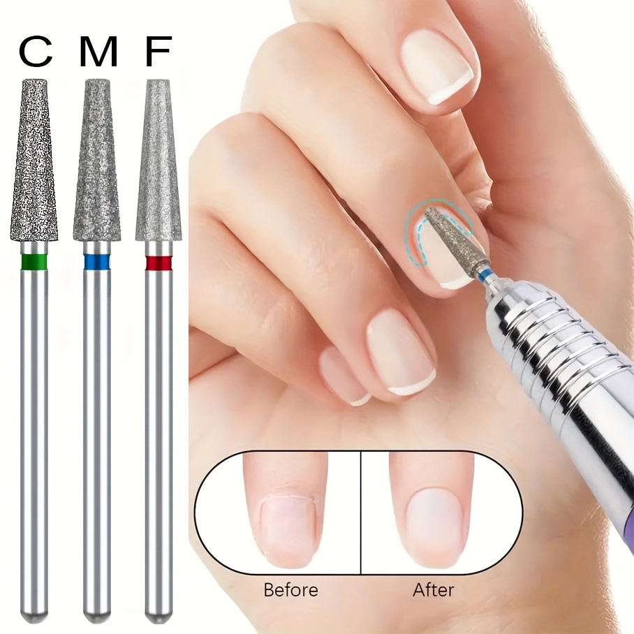 

3/32'' Nail Drill Bit Set - Diamond Plated, Tapered For Manicure & Pedicure, Electric File For Professional Nail Artists