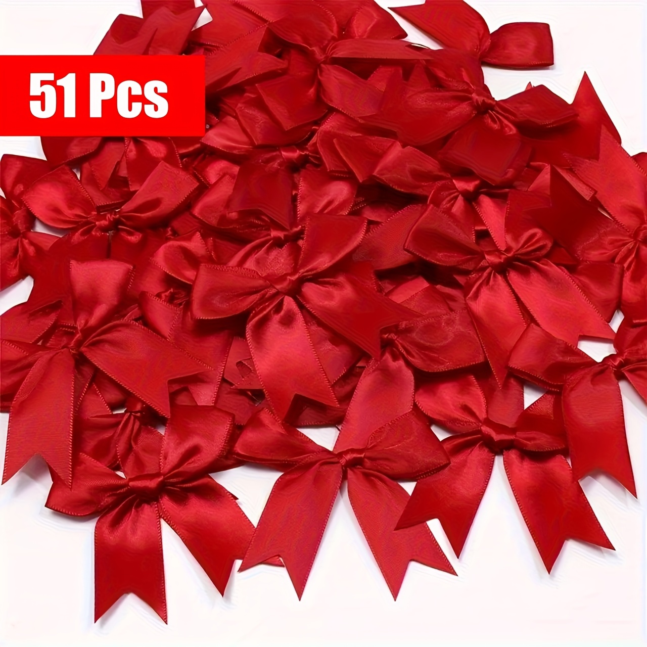 TEMU Daxi Events 51pcs Vibrant Colorful Ribbon Bow - Beautiful Circular Gift Bag Packaging, Handicrafts, Birthday And Wedding Decorations, Polyester
