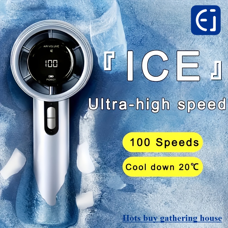 1pc Ultra-Portable 13000rpm Handheld Cooling Fan - 100-Speed Adjustable, 20?C Cooling, USB Rechargeable with Long Battery Life, 36V Safe Operation for Home, Office, Travel, Portable Fan, Sleek Design, Durable Construction