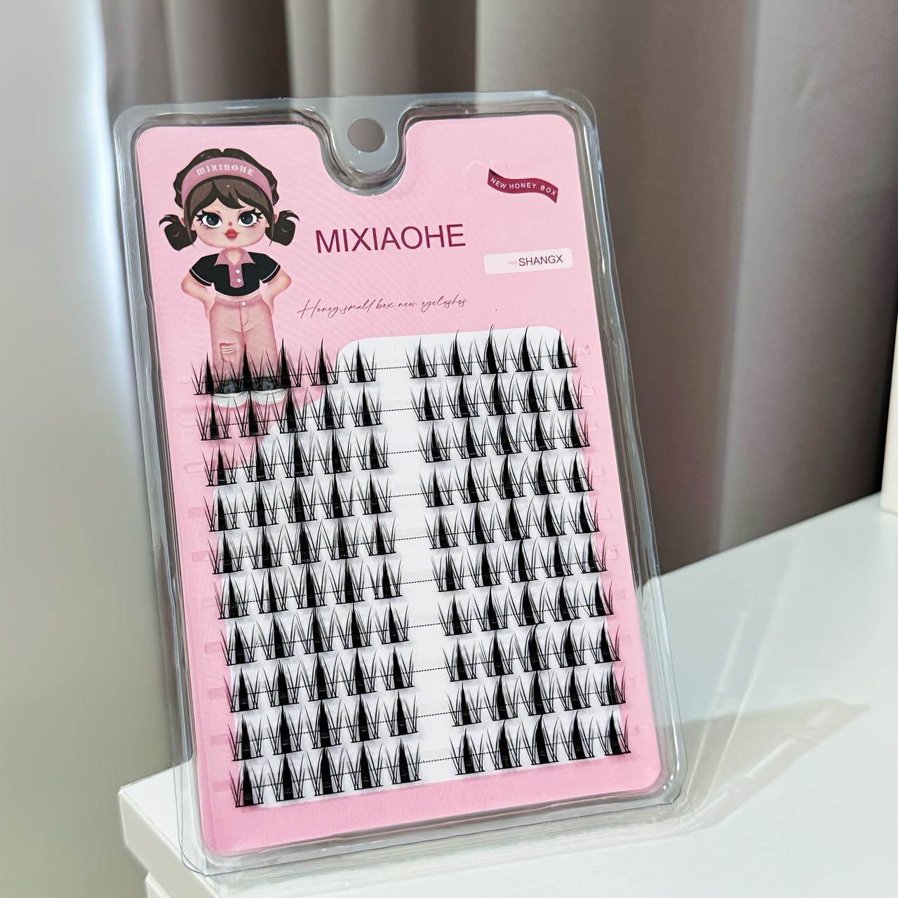 Mixiaohe False Eyelashes Large Capacity 100 Clusters 20 Clusters Single Cluster Korean Thin Black Stem Thick Natural Pure Desire Daily Segmented False Eyelashes Simulation E