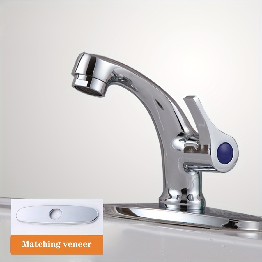 Stainless Steel Single Hole Washbasin Faucet Bathroom Sink Basin Single Cold Water Faucet