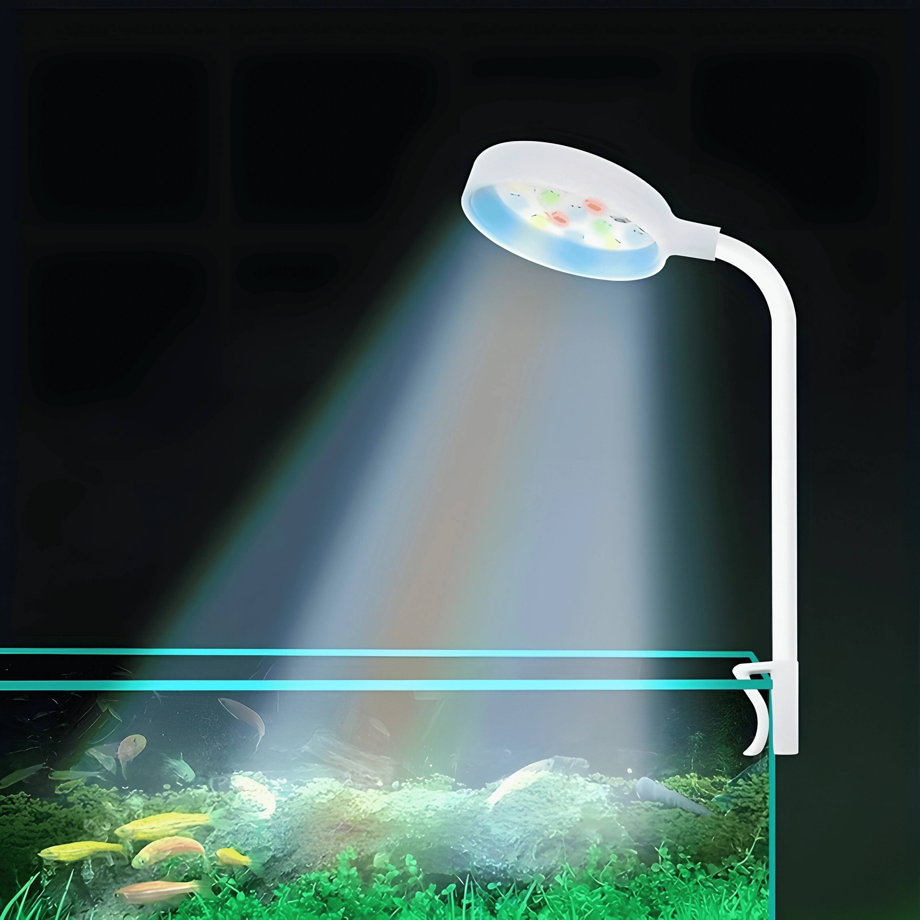 

Aquarium Light With Adapter Led Clip On Fish Tank Light, Small Full Usb Light 360° Lighting