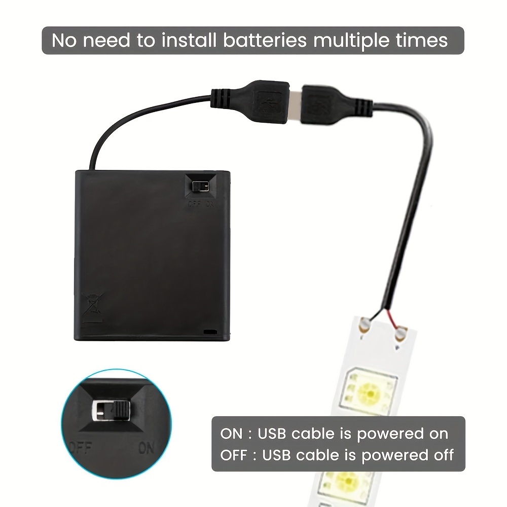 2 5pcs black 3aa battery holder with cover featuring an on off switch and usb female socket designed for aa batteries Product details 3