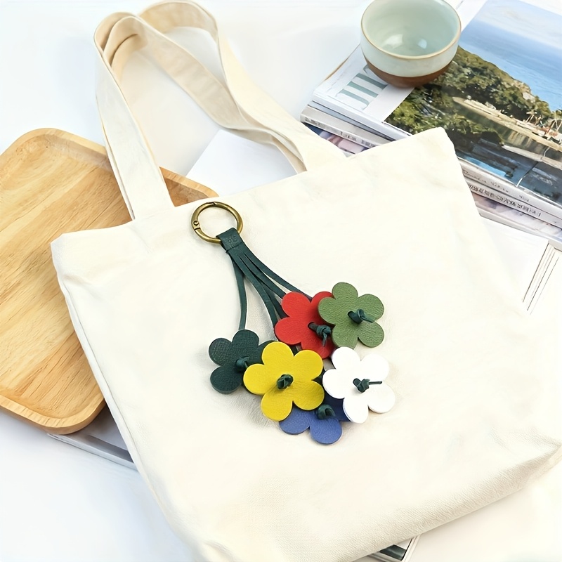 TEMU Ciondolo Portachiavi per Borsa Bouquet di Fiori Multicolore Facile, Portachiavi per con Fiori Freschi e Dolci