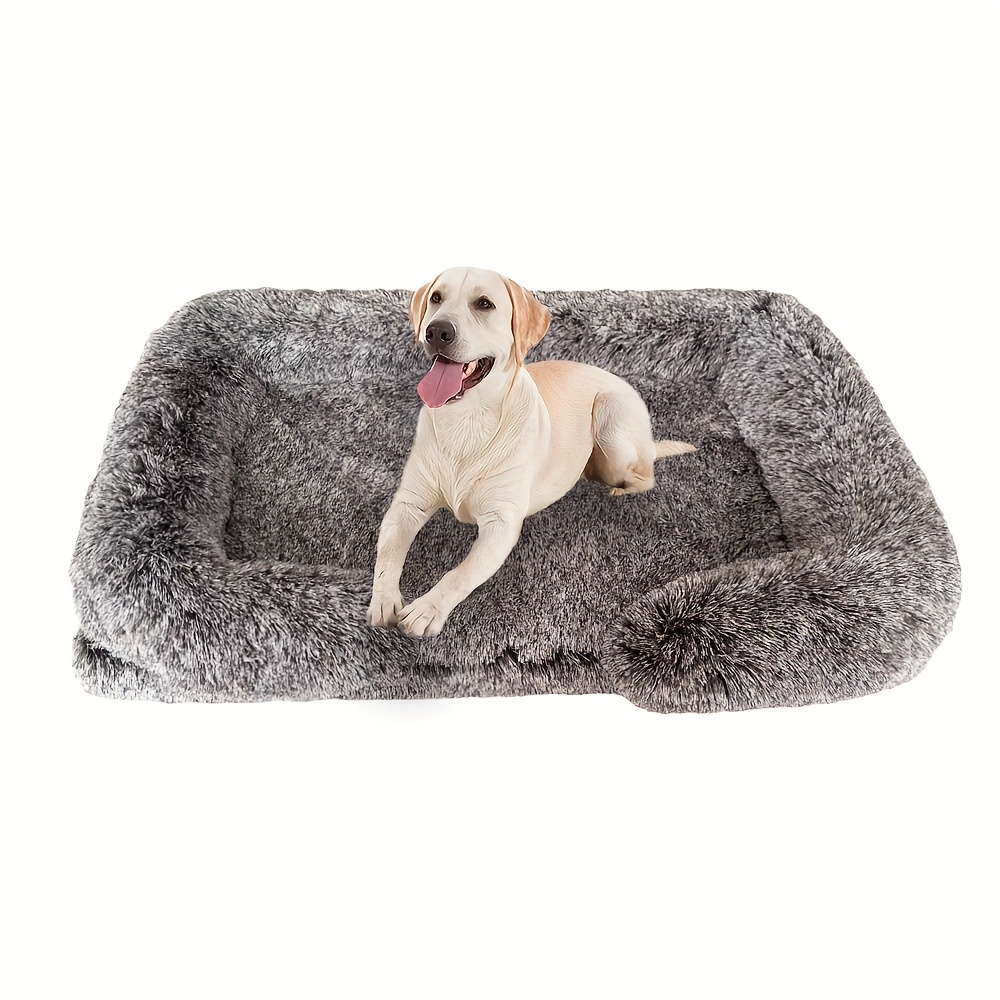removable double layer long fur pet sofa for dogs polyester fiber fill small to large breed dog bed easy assembly mixed colors cozy plush texture detachable design for cleaning     sofa pet bed Product details 4