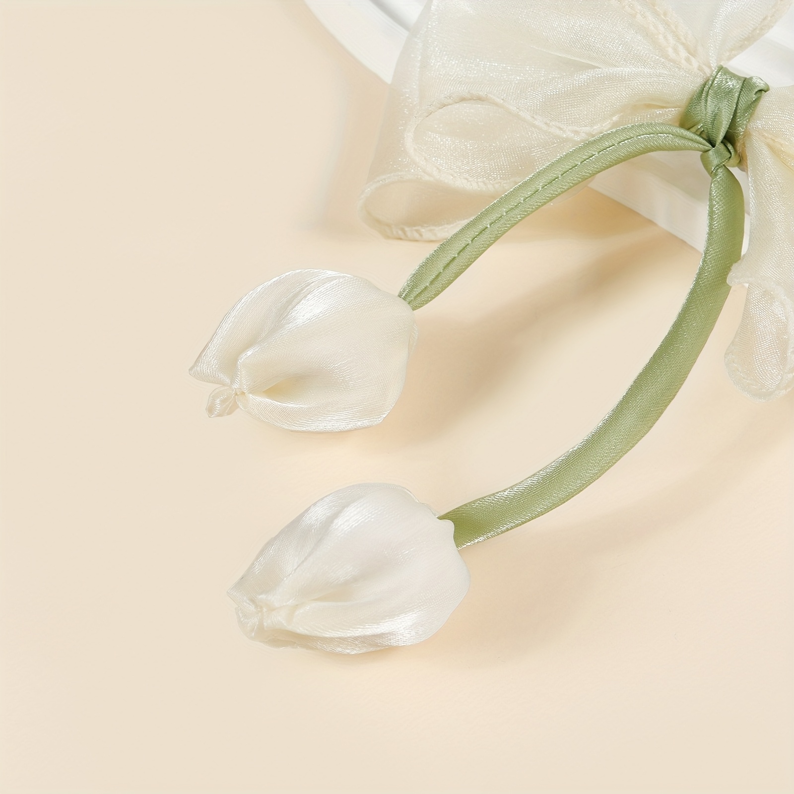1pc bowknot tulip hair clip long tail ribbon mesh bow - Temu Oman