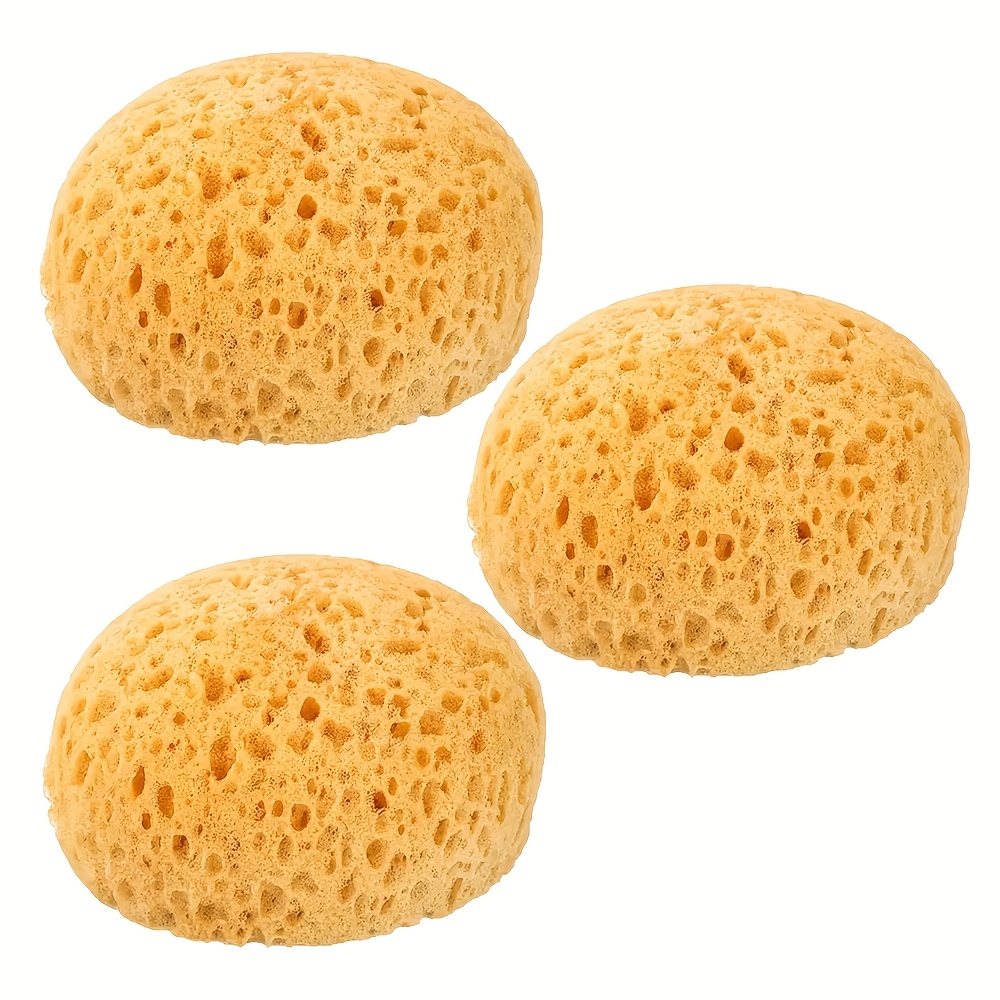 TEMU 3/6-Pack MMRH Éponge de mer naturelle Exfoliants Éponges de bain - Texture en , nettoyage en et élimination des points d', sur le beige ,