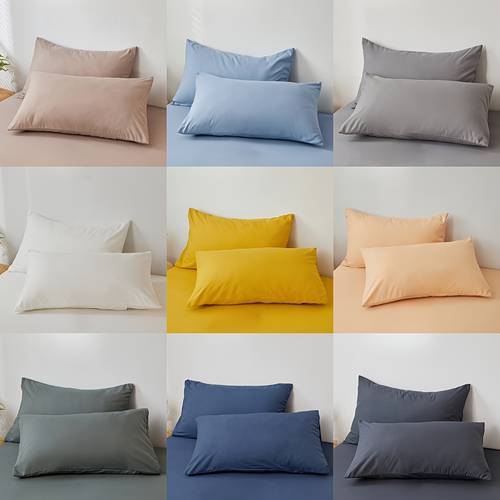 2pcs solid 105g pillowcases comfortable medium thickness machine washable soft breathable room decor halloween christmas gift