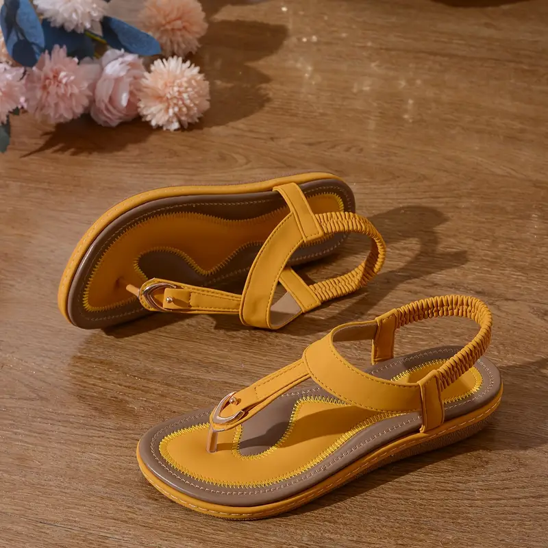 chic womens flat sandals minimalist t strap design comfortable slip on with cover upper Product details 18
