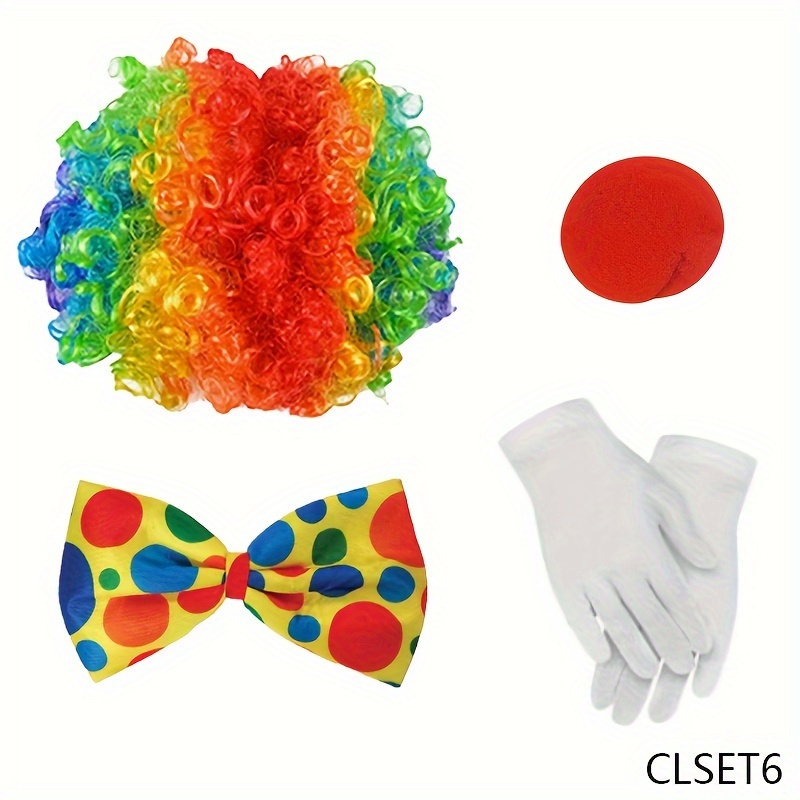 Image of Halloween, Thanksgiving, Christmas, Carnival, Easter Clown Costume Clothing, Multicolor Clown Costume Accessory Set, Clown Performance Stage Costume Accessory, Women's Costume Accessory Set