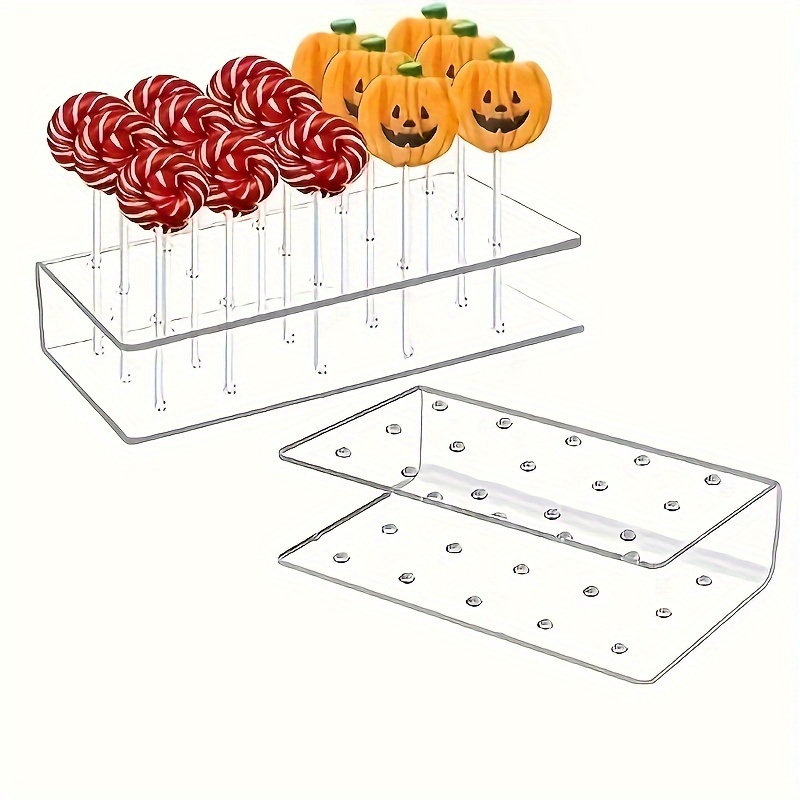 

1pc Swing Lollipop Display Stand - Transparent Acrylic Candy Holder With 15 Holes For Easy Access And Organization - Home Shop Decor