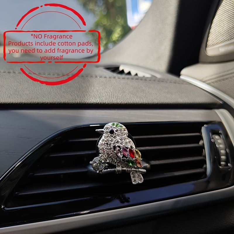 Image of 1pc Car Air Vent Decorative Clip With Colorful Rhinestone , -scented Diffuser For Car Air Conditioning Outlet, Cute Female Interior Accessory, Car Bird Shape Decorative Item (no Fragrance