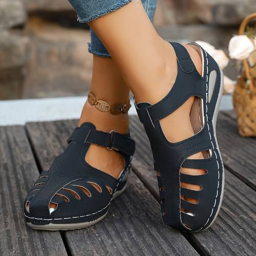 retro sandals womens summer new hole shoes thick round head slope with octopus sandals women shoes