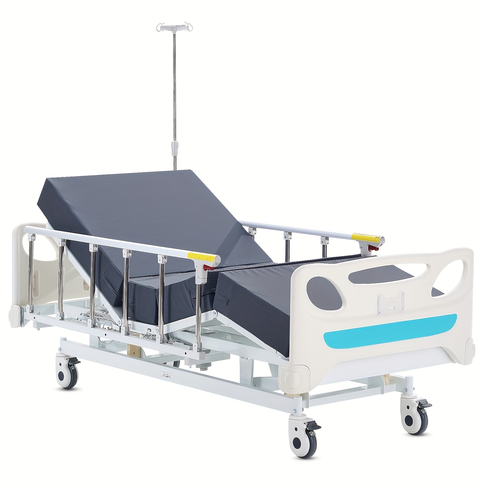 premium 3 function   bed with mattress iv pole handheld controller 5 inch locking casters for home use 440 lbs loading capacity Product details 5