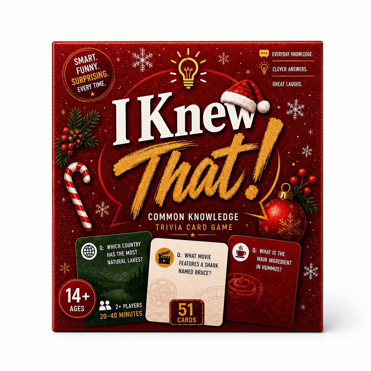 TEMU Christmas Trivia Card Game – 51 Fun Question Cards, Holiday Party Game For Family & , Ages 14+