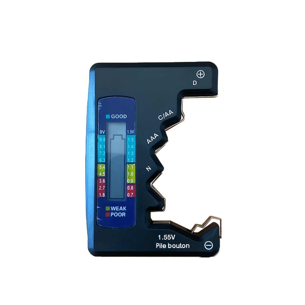 Image of Digital Battery Tester With Lcd Display For Aa/aaa/9v/1.5v Button Cell Battery Capacity Check And Diagnostic Tool